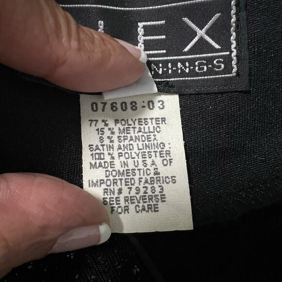 Alex Evenings Jacket Women M Black Lace mesh shimmer embellished zip formal - Picture 7 of 12